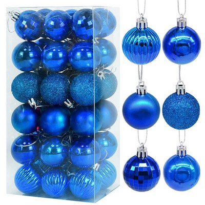 4 cm baltu Ziemassvētku eglīšu bumbiņu dekors 36 gab./kastē plastmasas Ziemassvētku bumbu rotājumi mājas iekštelpu āra Navidad piederumi