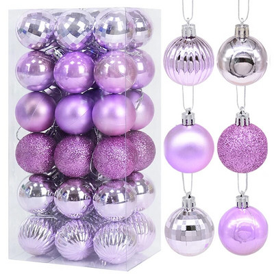 4 cm baltu Ziemassvētku eglīšu bumbiņu dekors 36 gab./kastē plastmasas Ziemassvētku bumbu rotājumi mājas iekštelpu āra Navidad piederumi