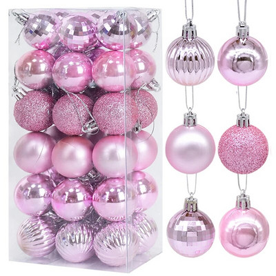 4 cm baltu Ziemassvētku eglīšu bumbiņu dekors 36 gab./kastē plastmasas Ziemassvētku bumbu rotājumi mājas iekštelpu āra Navidad piederumi