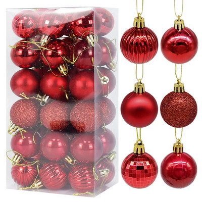 4 cm baltu Ziemassvētku eglīšu bumbiņu dekors 36 gab./kastē plastmasas Ziemassvētku bumbu rotājumi mājas iekštelpu āra Navidad piederumi