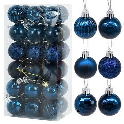 4 cm baltu Ziemassvētku eglīšu bumbiņu dekors 36 gab./kastē plastmasas Ziemassvētku bumbu rotājumi mājas iekštelpu āra Navidad piederumi