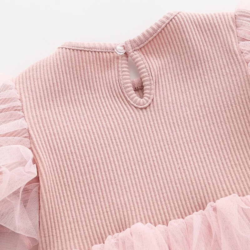 Βολάν Ανοιξιάτικο Φθινόπωρο Νεογέννητο Βρεφικό Φόρεμα για κορίτσια Μακρυμάνικο Πριγκίπισσα Τούλι Ολόσωμα Φορέματα Κοριτσίστικα