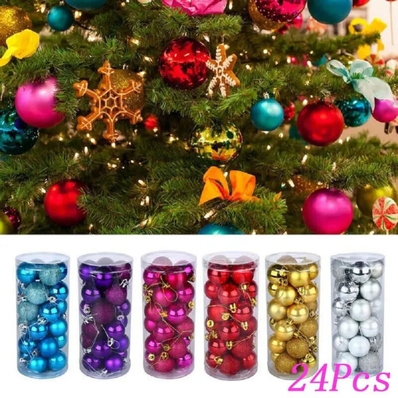 Χριστουγεννιάτικα στολίδια με μπάλα 24 τμχ 2`` Νέο Χριστουγεννιάτικο Δέντρο Χριστουγεννιάτικο Διακόσμηση Μπαλών Μπιχλιμπίδια Κρεμαστό στολίδι για πάρτι