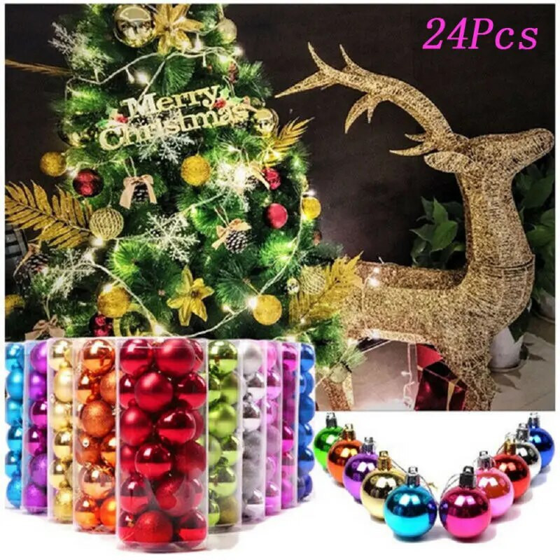 Χριστουγεννιάτικα στολίδια με μπάλα 24 τμχ 2`` Νέο Χριστουγεννιάτικο Δέντρο Χριστουγεννιάτικο Διακόσμηση Μπαλών Μπιχλιμπίδια Κρεμαστό στολίδι για πάρτι