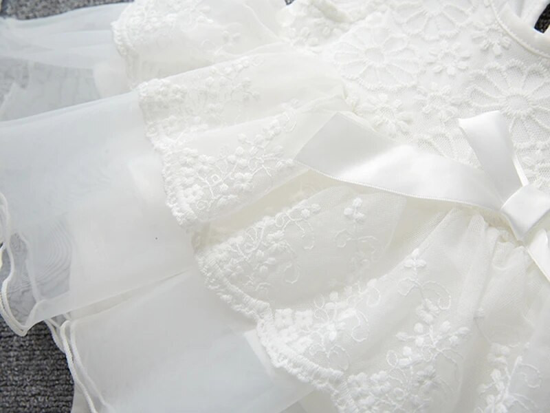 Ljetna haljina s čipkom i cvijetom za novorođenčad, vjenčanice, haljine bez rukava, odjeća za djevojčice