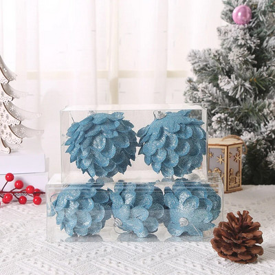 8/10 CM božićno drvce Viseće svjetlucave kuglice Kuglice u obliku latica za bor Kuglice za dom Navidad Dekoracije za zabavu Nova godina 2023.