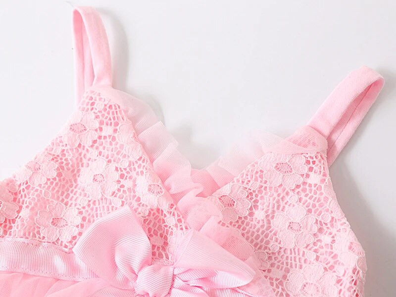 Mežģīņu bantītes kleita meitenēm jaundzimušajām 1 gadu kāzu ballītei princešu vasaras kleitas apģērbi