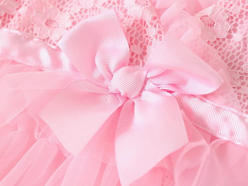 Mežģīņu bantītes kleita meitenēm jaundzimušajām 1 gadu kāzu ballītei princešu vasaras kleitas apģērbi