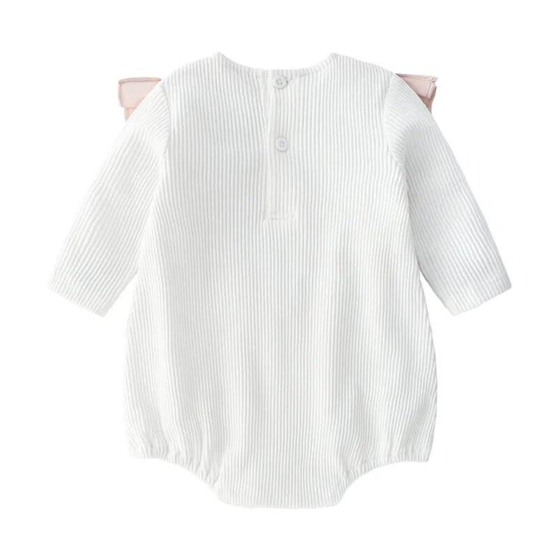 Kokvilnas garās piedurknes jaundzimušo meiteņu bodiji Mežģīnes Bebe meiteņu kombinezoni, apģērbi, topi ar priekšautiņiem