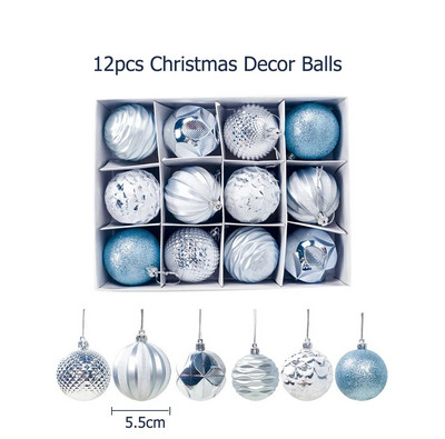 12 kom 5,5 cm velike božićne kuglice ukrasne plastične crveno zelene kuglice za božićno drvce privjesak božićni ukras novogodišnji dar 2023.