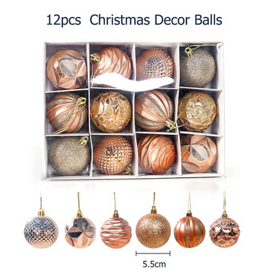 12 kom 5,5 cm velike božićne kuglice ukrasne plastične crveno zelene kuglice za božićno drvce privjesak božićni ukras novogodišnji dar 2023.