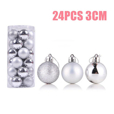 Χριστουγεννιάτικες μπάλες Στολίδια Χριστουγεννιάτικα Κρεμαστά Μενταγιόν Χριστουγεννιάτικες Σφαίρες 6cm Χριστουγεννιάτικη Διακόσμηση 2024 Navidad Natal Πρωτοχρονιάτικο Δώρο