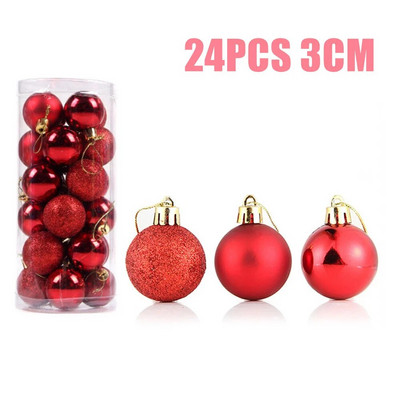Χριστουγεννιάτικες μπάλες Στολίδια Χριστουγεννιάτικα Κρεμαστά Μενταγιόν Χριστουγεννιάτικες Σφαίρες 6cm Χριστουγεννιάτικη Διακόσμηση 2024 Navidad Natal Πρωτοχρονιάτικο Δώρο