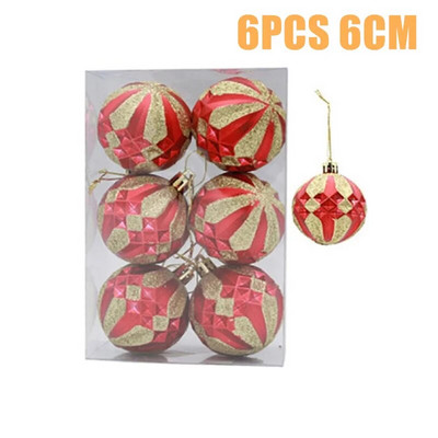 Χριστουγεννιάτικες μπάλες Στολίδια Χριστουγεννιάτικα Κρεμαστά Μενταγιόν Χριστουγεννιάτικες Σφαίρες 6cm Χριστουγεννιάτικη Διακόσμηση 2024 Navidad Natal Πρωτοχρονιάτικο Δώρο