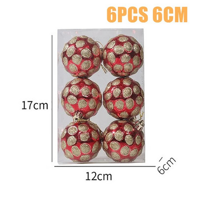 Χριστουγεννιάτικες μπάλες Στολίδια Χριστουγεννιάτικα Κρεμαστά Μενταγιόν Χριστουγεννιάτικες Σφαίρες 6cm Χριστουγεννιάτικη Διακόσμηση 2024 Navidad Natal Πρωτοχρονιάτικο Δώρο