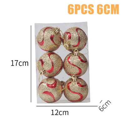 Χριστουγεννιάτικες μπάλες Στολίδια Χριστουγεννιάτικα Κρεμαστά Μενταγιόν Χριστουγεννιάτικες Σφαίρες 6cm Χριστουγεννιάτικη Διακόσμηση 2024 Navidad Natal Πρωτοχρονιάτικο Δώρο