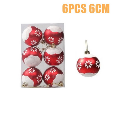 Χριστουγεννιάτικες μπάλες Στολίδια Χριστουγεννιάτικα Κρεμαστά Μενταγιόν Χριστουγεννιάτικες Σφαίρες 6cm Χριστουγεννιάτικη Διακόσμηση 2024 Navidad Natal Πρωτοχρονιάτικο Δώρο