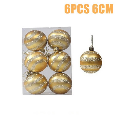 Χριστουγεννιάτικες μπάλες Στολίδια Χριστουγεννιάτικα Κρεμαστά Μενταγιόν Χριστουγεννιάτικες Σφαίρες 6cm Χριστουγεννιάτικη Διακόσμηση 2024 Navidad Natal Πρωτοχρονιάτικο Δώρο