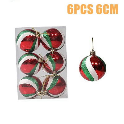 Χριστουγεννιάτικες μπάλες Στολίδια Χριστουγεννιάτικα Κρεμαστά Μενταγιόν Χριστουγεννιάτικες Σφαίρες 6cm Χριστουγεννιάτικη Διακόσμηση 2024 Navidad Natal Πρωτοχρονιάτικο Δώρο