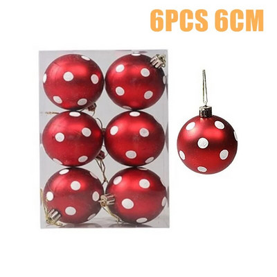 Χριστουγεννιάτικες μπάλες Στολίδια Χριστουγεννιάτικα Κρεμαστά Μενταγιόν Χριστουγεννιάτικες Σφαίρες 6cm Χριστουγεννιάτικη Διακόσμηση 2024 Navidad Natal Πρωτοχρονιάτικο Δώρο