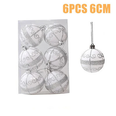 Χριστουγεννιάτικες μπάλες Στολίδια Χριστουγεννιάτικα Κρεμαστά Μενταγιόν Χριστουγεννιάτικες Σφαίρες 6cm Χριστουγεννιάτικη Διακόσμηση 2024 Navidad Natal Πρωτοχρονιάτικο Δώρο