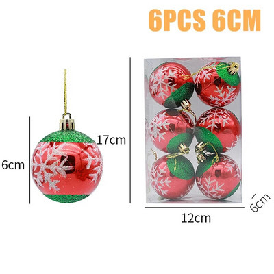Χριστουγεννιάτικες μπάλες Στολίδια Χριστουγεννιάτικα Κρεμαστά Μενταγιόν Χριστουγεννιάτικες Σφαίρες 6cm Χριστουγεννιάτικη Διακόσμηση 2024 Navidad Natal Πρωτοχρονιάτικο Δώρο