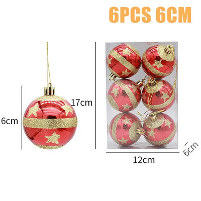 Χριστουγεννιάτικες μπάλες Στολίδια Χριστουγεννιάτικα Κρεμαστά Μενταγιόν Χριστουγεννιάτικες Σφαίρες 6cm Χριστουγεννιάτικη Διακόσμηση 2024 Navidad Natal Πρωτοχρονιάτικο Δώρο