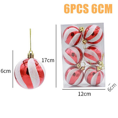 Χριστουγεννιάτικες μπάλες Στολίδια Χριστουγεννιάτικα Κρεμαστά Μενταγιόν Χριστουγεννιάτικες Σφαίρες 6cm Χριστουγεννιάτικη Διακόσμηση 2024 Navidad Natal Πρωτοχρονιάτικο Δώρο