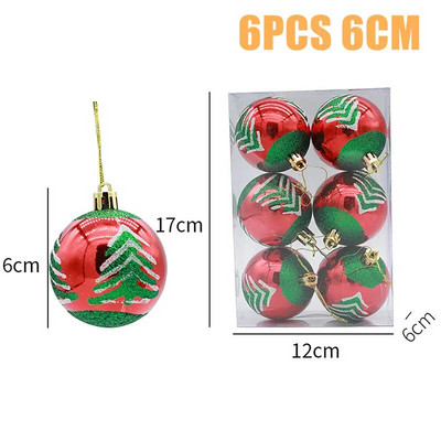 Χριστουγεννιάτικες μπάλες Στολίδια Χριστουγεννιάτικα Κρεμαστά Μενταγιόν Χριστουγεννιάτικες Σφαίρες 6cm Χριστουγεννιάτικη Διακόσμηση 2024 Navidad Natal Πρωτοχρονιάτικο Δώρο