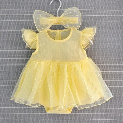 Πριγκίπισσα νεογέννητο βρεφικό φόρεμα για κορίτσια Καλοκαιρινό τούλι δαντέλα φόρεμα πάρτι με κορδέλες για κοριτσάκι σετ ρούχων Βρεφικά φορέματα