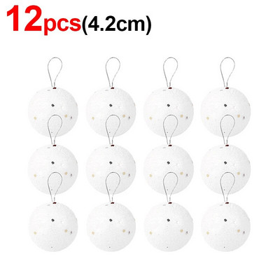 3,2/4,2/5,2/6,5 cm putuplasta Ziemassvētku balles apaļas baltas zvaigznes balles Ziemassvētku eglītes piekarināmiem piekariņiem Mājas dekorēšanai Jaungada ballīšu rotājumi