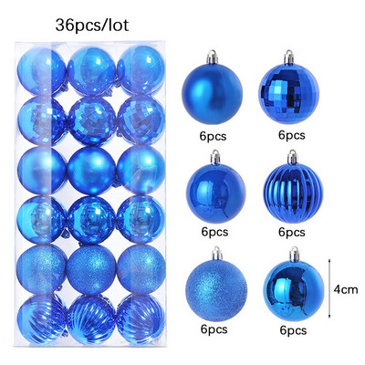 Ukrasi od božićnih kuglica od 4 cm Zlatno Crveno Zeleno Plavo Božićno drvce Blagdanski ukrasi Božićni privjesak Blagdanska dekoracija