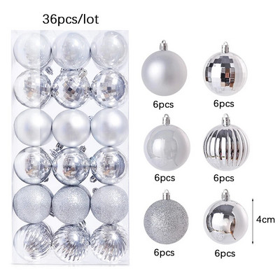 Ukrasi od božićnih kuglica od 4 cm Zlatno Crveno Zeleno Plavo Božićno drvce Blagdanski ukrasi Božićni privjesak Blagdanska dekoracija