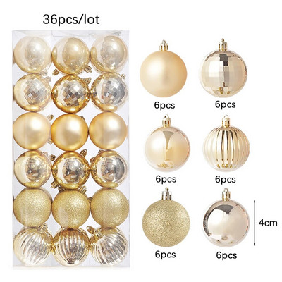 Ukrasi od božićnih kuglica od 4 cm Zlatno Crveno Zeleno Plavo Božićno drvce Blagdanski ukrasi Božićni privjesak Blagdanska dekoracija