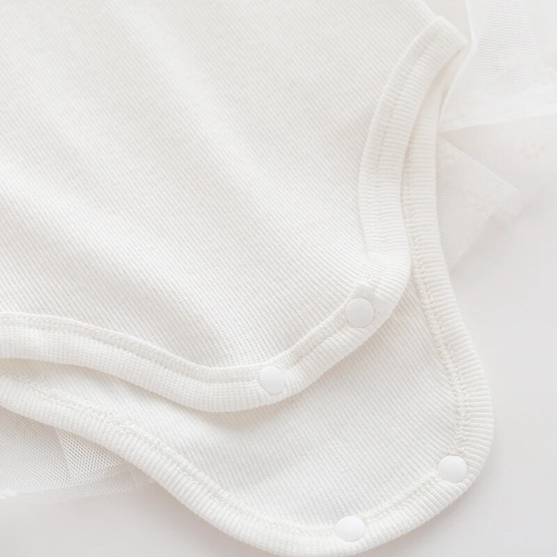 Καλοκαιρινό φόρεμα Princess Baby Girl 2023 Δαντέλα με κοντό μανίκι Φορέματα από λευκό τούλι Βρεφικά ρούχα για πάρτι