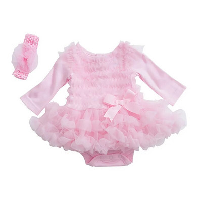 Ruffles Baby Girl Party Ruha Őszi, hosszú ujjú Gyerek Lányok Csipke Hercegnő Ruhák Újszülött ruhakészletek