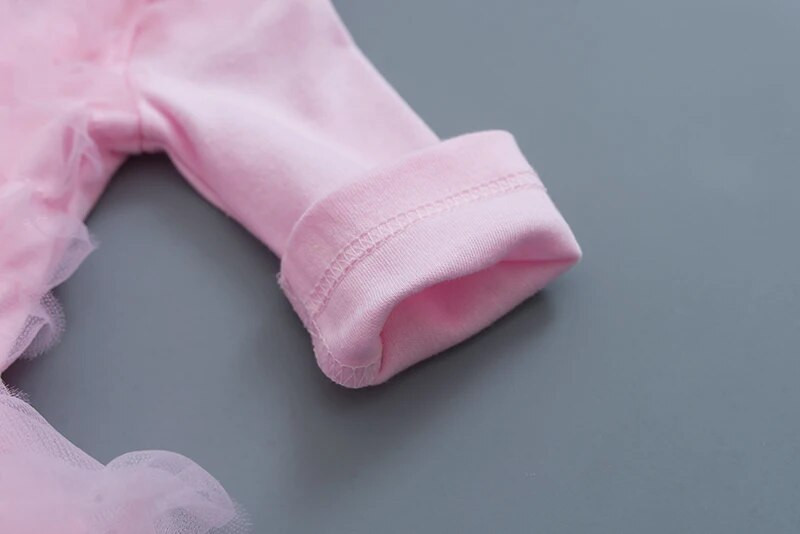 Ruffles Baby Girl Party kleita rudens garām piedurknēm bērniem meiteņu mežģīņu princešu kleitas jaundzimušajiem apģērbu komplekti