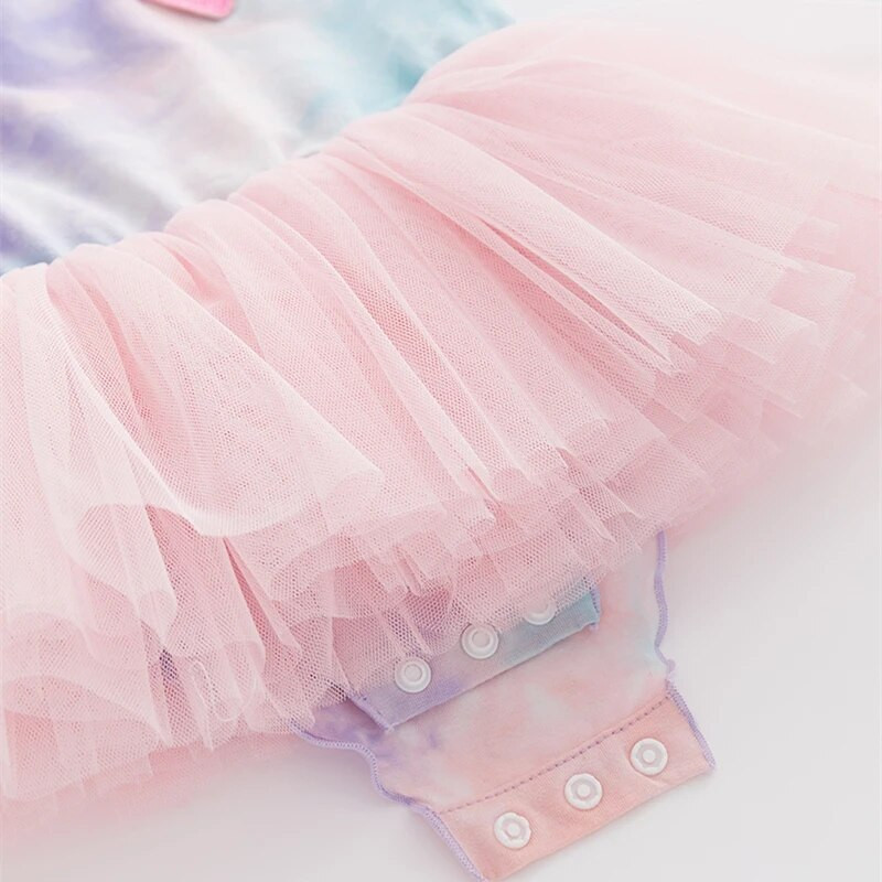 Bandhnu Ljetna haljina za novorođenče za djevojčice Pricness Mrežaste haljine za zabave za djevojčice Odjeća za dojenčad