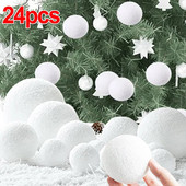 Χριστουγεννιάτικες μπάλες λευκού αφρού 24/6 τεμ. Χριστουγεννιάτικο δέντρο κρεμαστό μενταγιόν 4/6/8 εκ. Στολίδια χιονοστιβάδας Πρωτοχρονιάτικο Γάμος Διακόσμηση σπιτιού