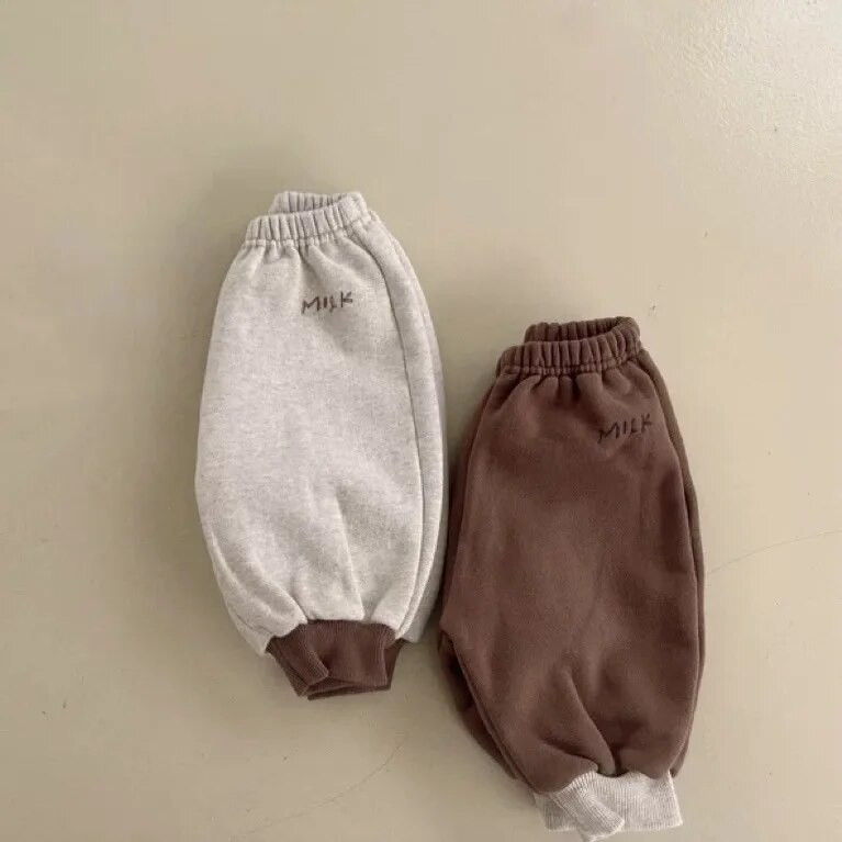 Παιδικά Παντελόνια Φθινόπωρο Χειμώνας Μωρό Αγόρια Κορίτσια Φλις Παντελόνι Μονόχρωμο Παχύ νήπιο Ζεστό Casual Παντελόνι Παιδικό Φούτερ 0-3Y