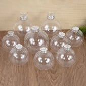 6gab 6/8cm Ziemassvētku bumbu rotājumi Ziemassvētku eglītes caurspīdīgas bumbiņas kulonu piekārtiem rotājumiem mājām Noel DIY Decor Jaungada dāvana