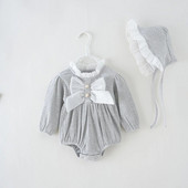 Βαμβακερά μακρυμάνικα κορμάκια πριγκίπισσας νεογέννητα κοριτσάκια πριγκίπισσα μακρυμάνικα βρεφικά ρούχα για το φθινόπωρο την άνοιξη