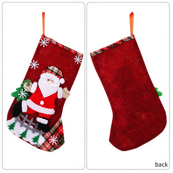 Големи коледни чорапи Дядо Коледа Елк Торба с бонбони Коледна елха Декорации Висяща висулка 2024 Нова Година Коледен орнамент Торбичка с подарък