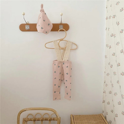 2022 Dječje hlače s tregerima od čipke Pamučne elastične tajice Set šešira za dojenčad Dječaci Djevojčice Borovnica Uski kombinezoni Dječja odjeća za spavanje