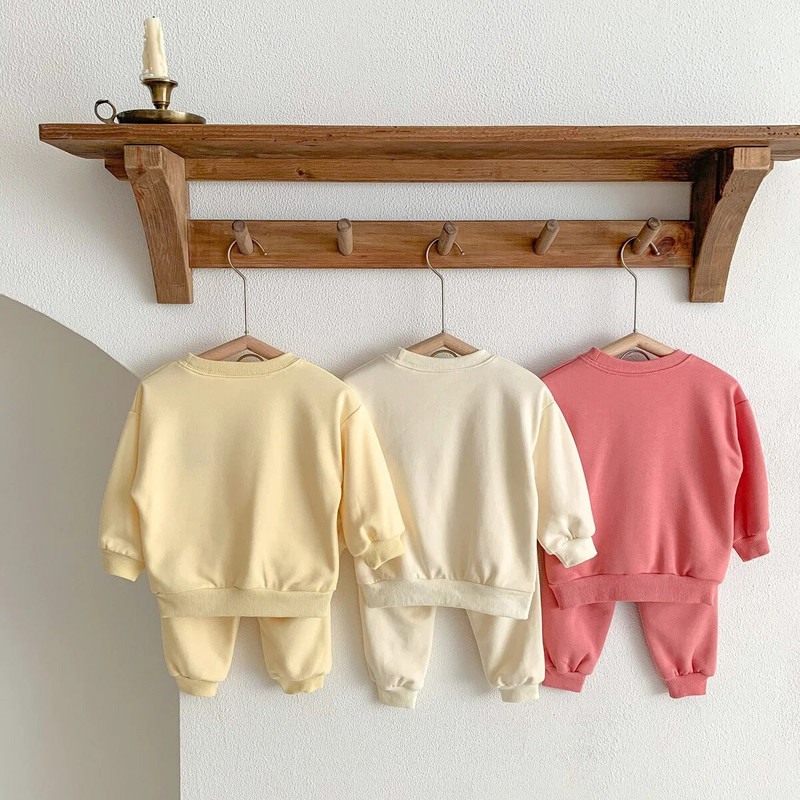 Novi korejski kompleti odjeće za dječake iz 2022. Jesenski kompleti za male djevojčice Puloveri s kratkim crtanim filmovima + hlače 2 kom. Dječje sportsko odijelo