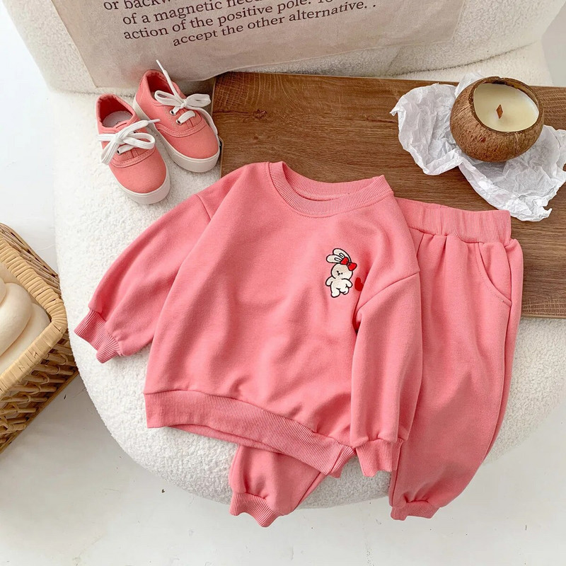 Novi korejski kompleti odjeće za dječake iz 2022. Jesenski kompleti za male djevojčice Puloveri s kratkim crtanim filmovima + hlače 2 kom. Dječje sportsko odijelo