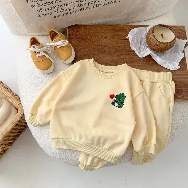 Novi korejski kompleti odjeće za dječake iz 2022. Jesenski kompleti za male djevojčice Puloveri s kratkim crtanim filmovima + hlače 2 kom. Dječje sportsko odijelo