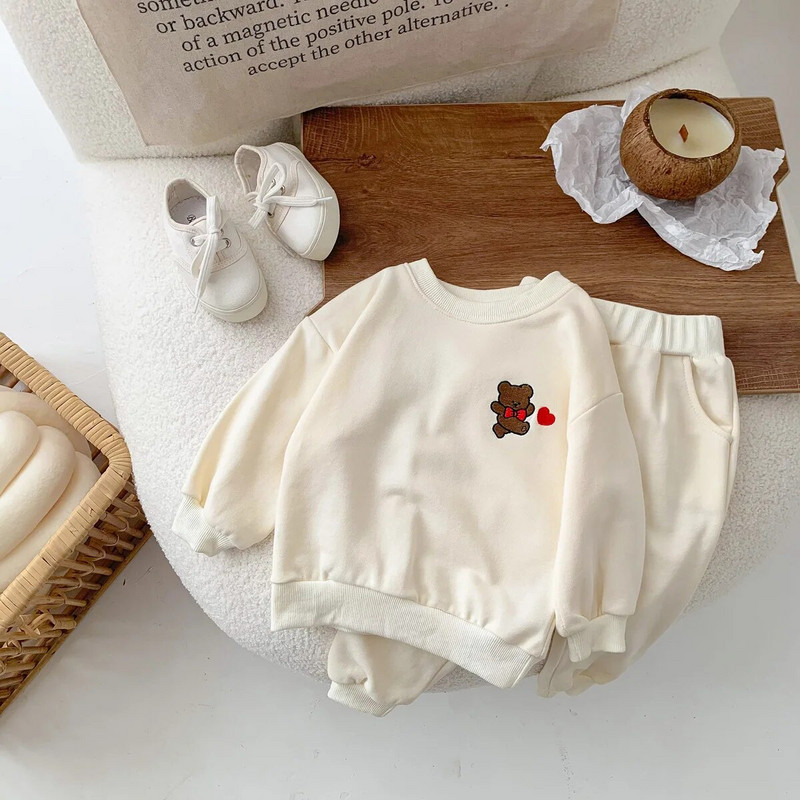 Novi korejski kompleti odjeće za dječake iz 2022. Jesenski kompleti za male djevojčice Puloveri s kratkim crtanim filmovima + hlače 2 kom. Dječje sportsko odijelo