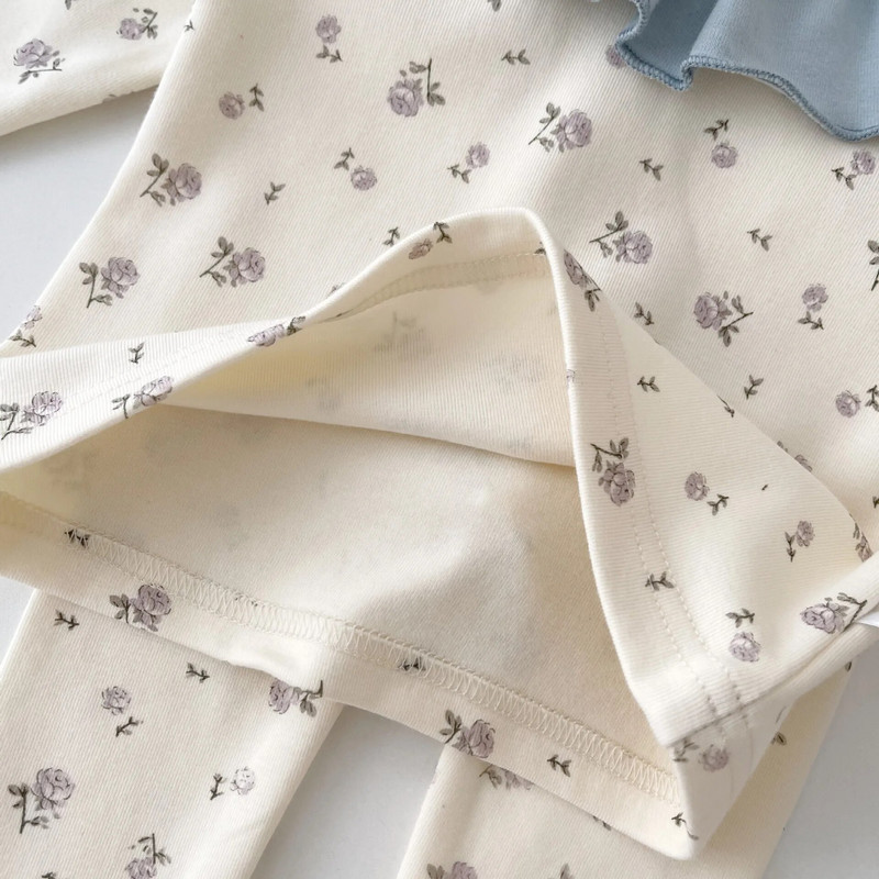 Φθινοπωρινά βρεφικά σετ ρούχων για κοριτσάκια Floral μακρυμάνικα μπλουζάκια + ψηλόμεσο παντελόνι συνονθύλευμα + σετ πετσετών σάλιου Βρεφικό Παιδικό κοστούμι για το σπίτι