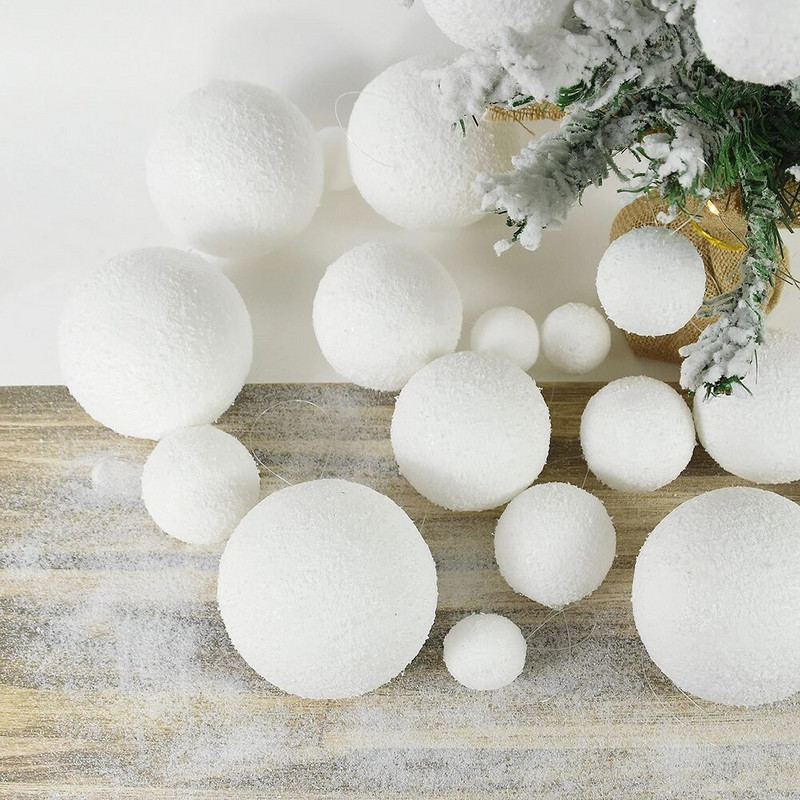 4/6/8/10cm DIY στρογγυλές μπάλες από φελιζόλ Χριστουγεννιάτικη μπάλα Λευκή μοντελοποίηση από αφρό μπάλες χειροτεχνίας Αρχική Πρωτοχρονιάτικα Χριστουγεννιάτικα Δέντρα Κρεμαστά Διακοσμητικά
